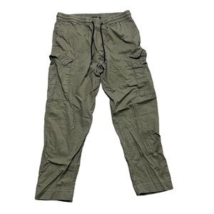 H&M men’s pants Size M olive green linen blend slim tapered legs
